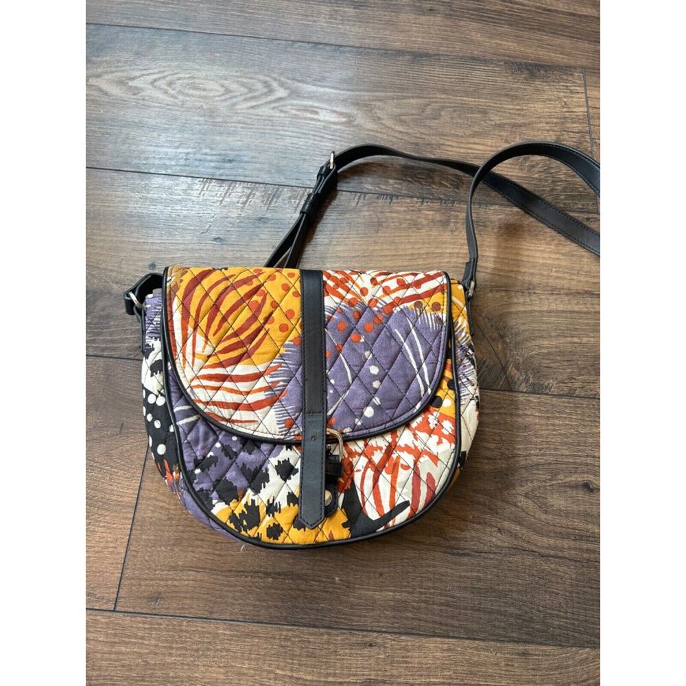 Vera Bradley Saddle Shoulder Bag Small/Medium Painted Feathers